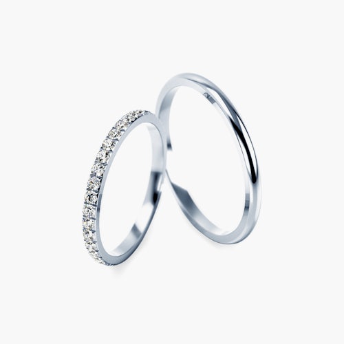 Obrączki ślubne: białe złoto, półokrągłe, 1,8 mm